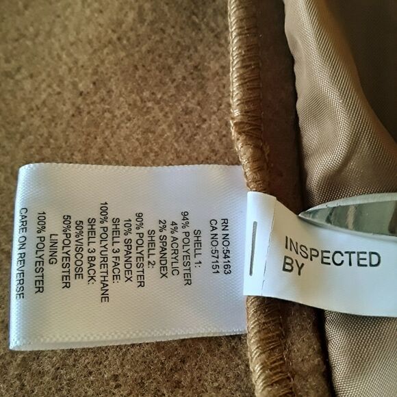 Kenneth Cole New-York Tan Block Open COAT Caramel Women Size XL - Picture 9 of 9